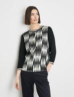 Blouse top with 3/4-length sleeves and fabric panelling för 47,99 kr på Gerry Weber