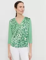 3/4-sleeve top with fabric panelling för 55,99 kr på Gerry Weber