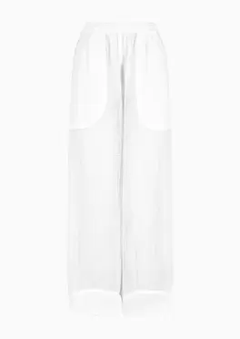 Wide linen-blend trousers för 11500 kr på Armani