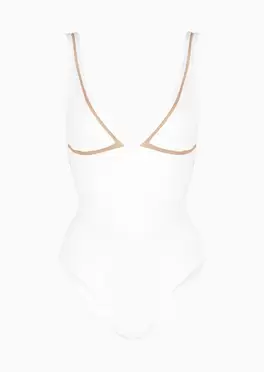 One-piece swimsuit with tulle details för 10500 kr på Armani