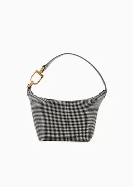La Prima Soft mini handbag in metallic knit with rhinestones för 40000 kr på Armani