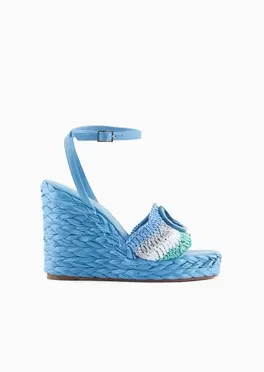 Sandals with a rope wedge with a braided motif för 14000 kr på Armani