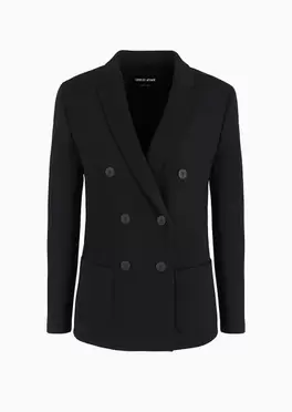Double-breasted jacket in stretch double-sided wool för 33000 kr på Armani