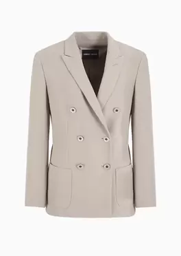 Washed silk double-breasted jacket för 34000 kr på Armani