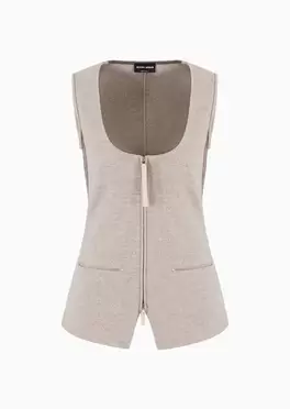 Single-breasted cashmere double cloth waistcoat för 21500 kr på Armani