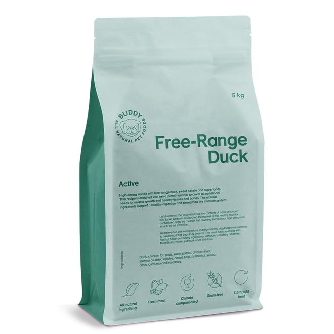 Hundfoder 5 kg Free-Range Duck BUDDY för 599 kr på Hööks