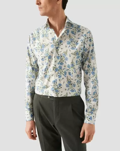 Blommönstrad Signature Twill-skjorta för 2200 kr på Eton