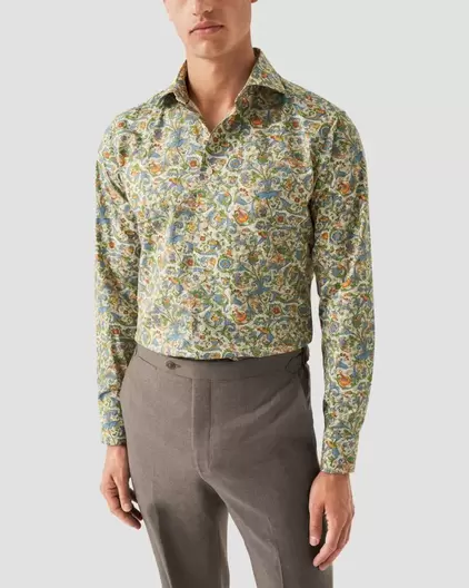 Blommönstrad Signature Twill-skjorta för 2200 kr på Eton