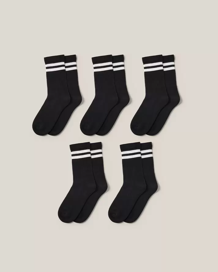 5-pack Sport Socks Stripe black för 180 kr på Newbody