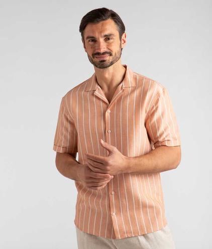 Santorini Stripe Aprikos Resort Skjorta för 1399 kr på The Shirt Factory