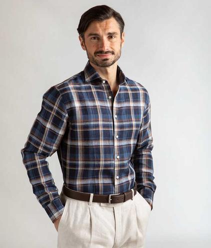 Capri Linen Rutig Skjorta för 1599 kr på The Shirt Factory