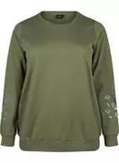 Sweatshirt med broderade blommor för 398,96 kr på Zizzi