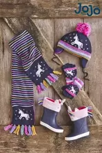 JoJo Maman Bébé Navy Unicorn Embroidered Gloves för 330 kr på Next