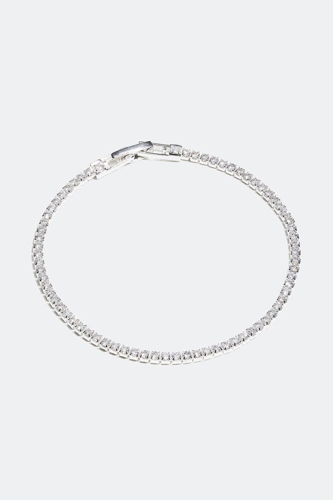 Smalt tennisarmband i äkta silver med Cubic Zirconia för 399 kr på Glitter