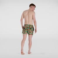 Men's Digital Printed Leisure 14" Swim Shorts Green/Orange för 181 kr på Speedo
