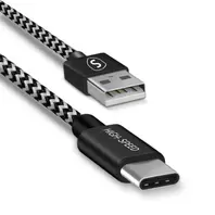 SiGN Skin USB-C Kabel 2.4A, 3m - Svart/Vit för 129 kr på Batteriexperten