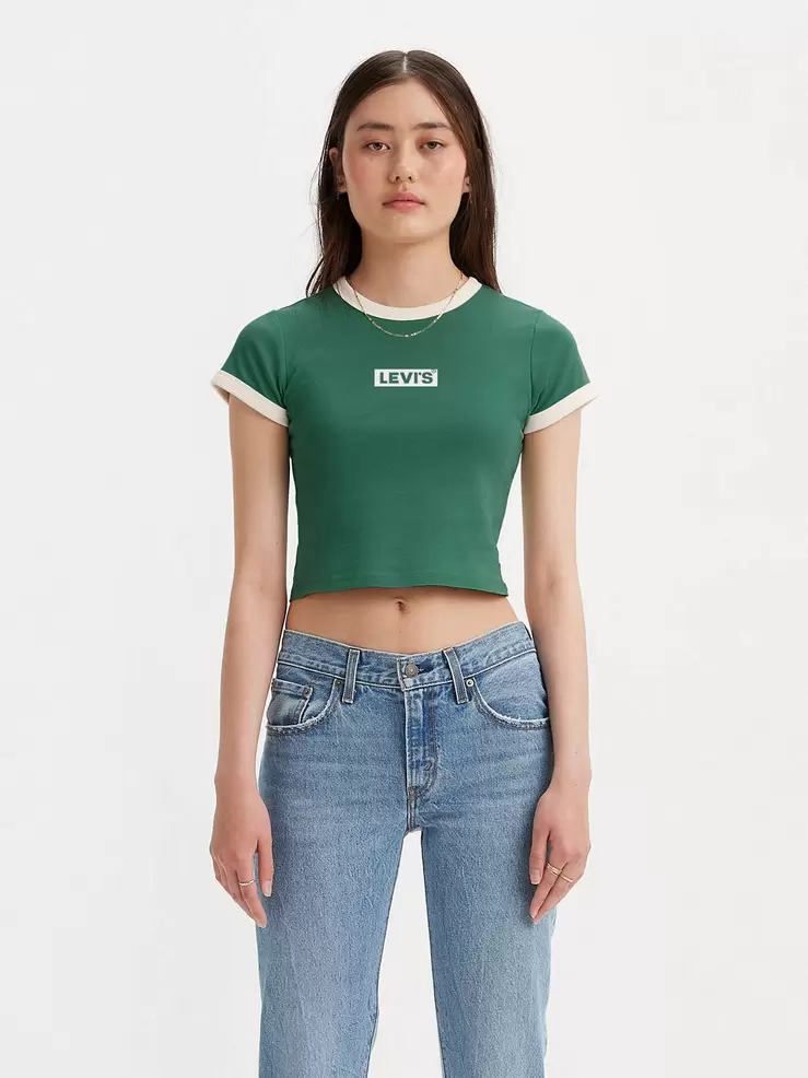 Mini T-shirt med tryck och färgade hals- och ärmöppningar för 319 kr på Levi's