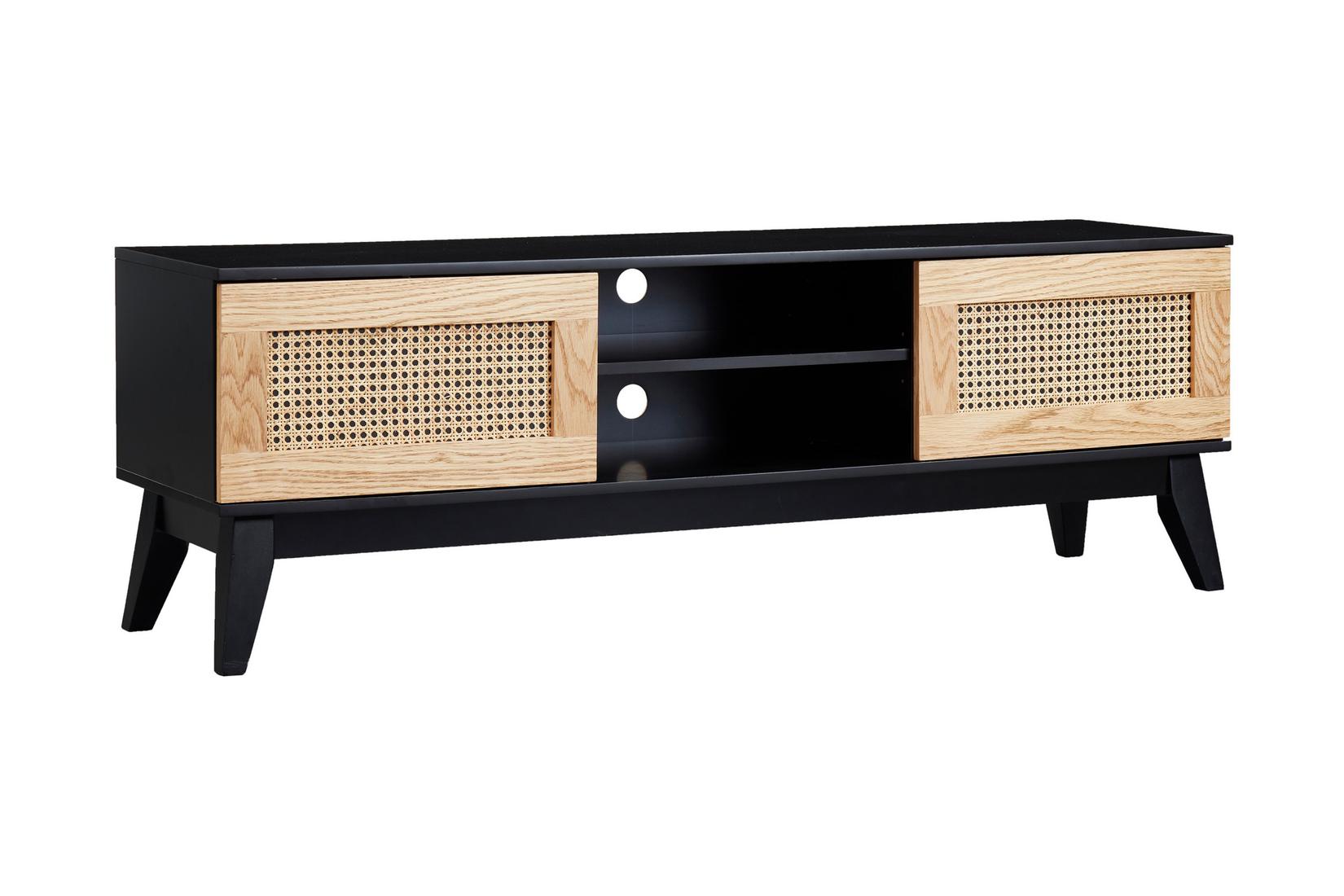TINTOWN TV-bänk 140 cm Svart/Rotting för 2399 kr på Furniturebox