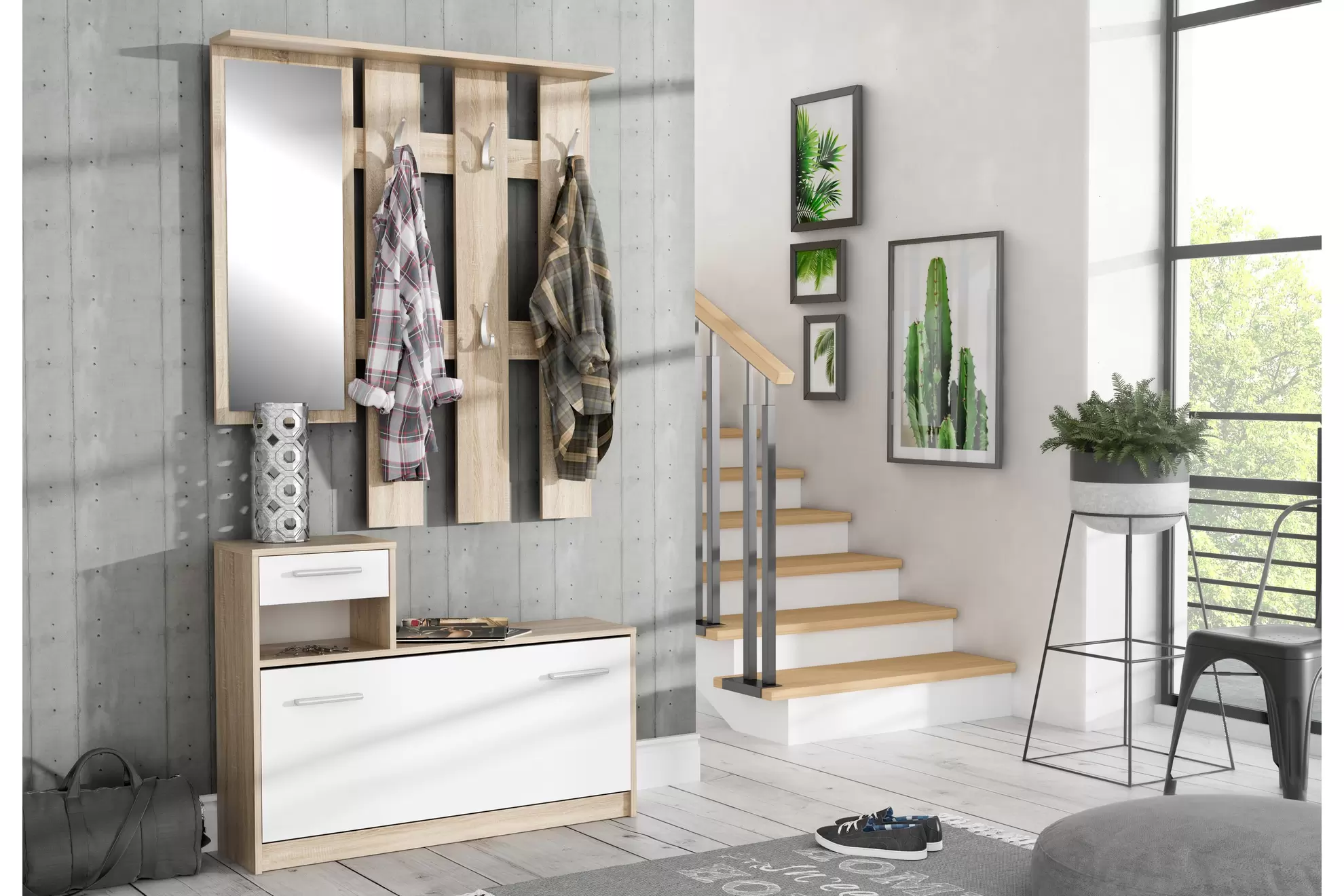 ORRSLAKE Hallmöbelset 98x180 cm Beige/Vit för 1499 kr på Furniturebox