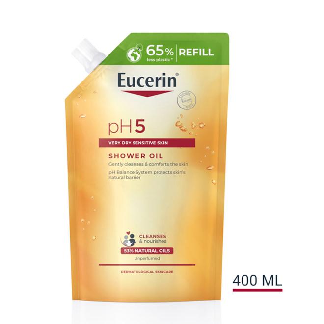 Eucerin pH5 Shower Oil oparfymerad refill 400 ml för 89 kr på Apotek Hjärtat