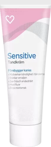 Hjärtats Tandkräm Sensitive 75ml för 18 kr på Apotek Hjärtat