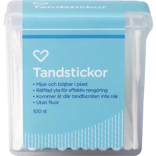 Hjärtats Tandstickor Plast 100 st för 29 kr på Apotek Hjärtat