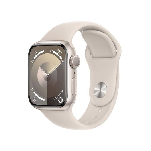 Apple Watch Series 9 GPS 41mm / Starlight Aluminium Case med Starlight Sport Band - S/M för 4990 kr på Webhallen