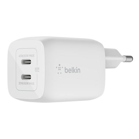 Belkin - 65W GaN Dual PD/PPS mini snabbladdare för laptop, mobil, surfplatta - Vit för 399 kr på Webhallen