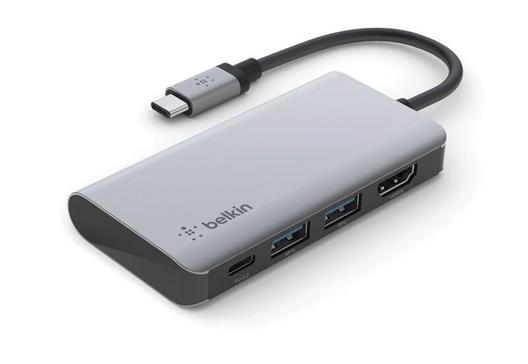 Belkin Multiport Hub - USB C 4-in1 med 100W PD laddningsport för 399 kr på Webhallen