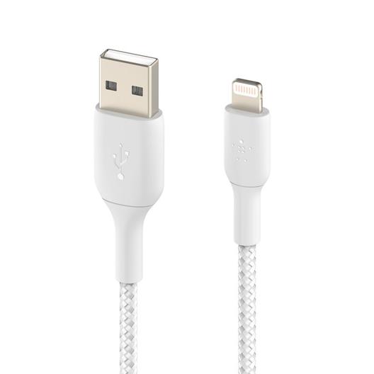 Belkin Nylonflätad Lightning till USB-A kabel, 1 meter - Vit för 139 kr på Webhallen