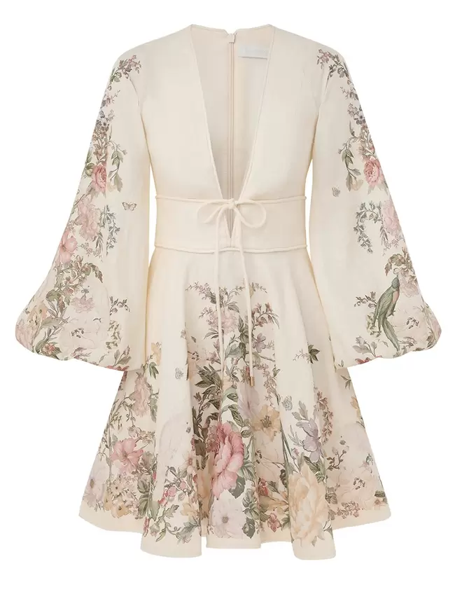 Waverly plunge mini dress cream floral för 11595 kr på Bergqvist Skor