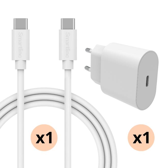 Smartline -  iPhone (USB-C) Kit för optimal laddning med 2m kabel, vit för 349 kr på Teknikmagasinet
