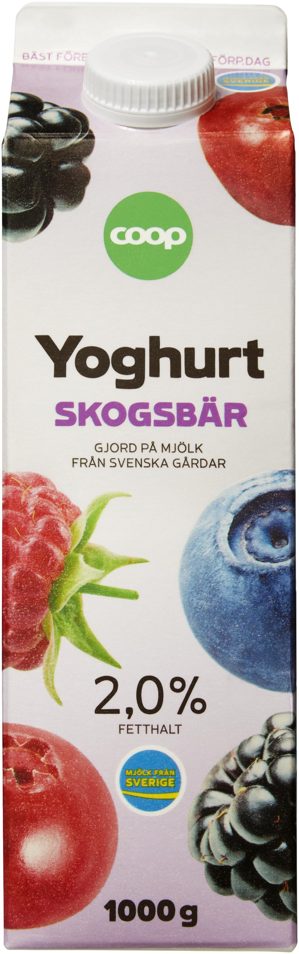 Yoghurt Skogsbär för 23,5 kr på Coop