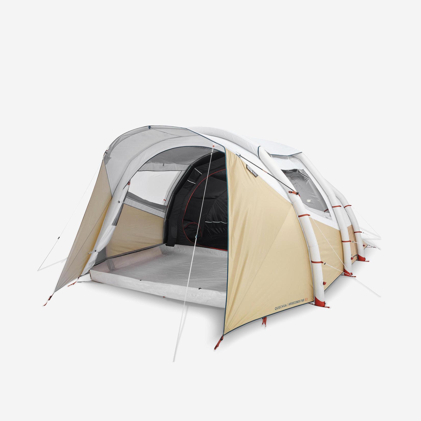 Uppblåsbart campingtält AIR SECONDS 5.2 - Fem personer -Två sovutrymmen för 7999 kr på Decathlon