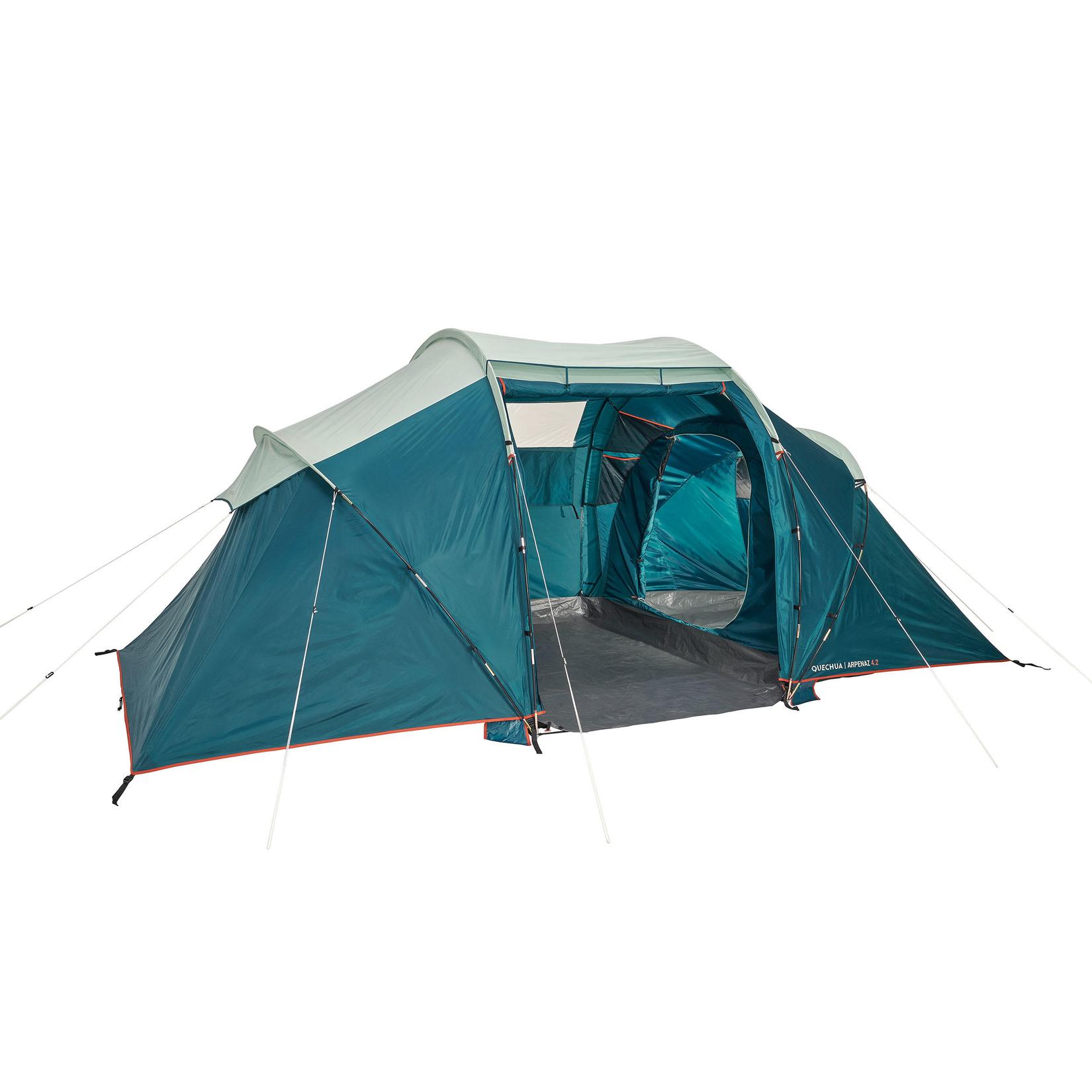 Campingtält med bågar ARPENAZ 4.2 - 4-manna 2 sovrum för 2499 kr på Decathlon