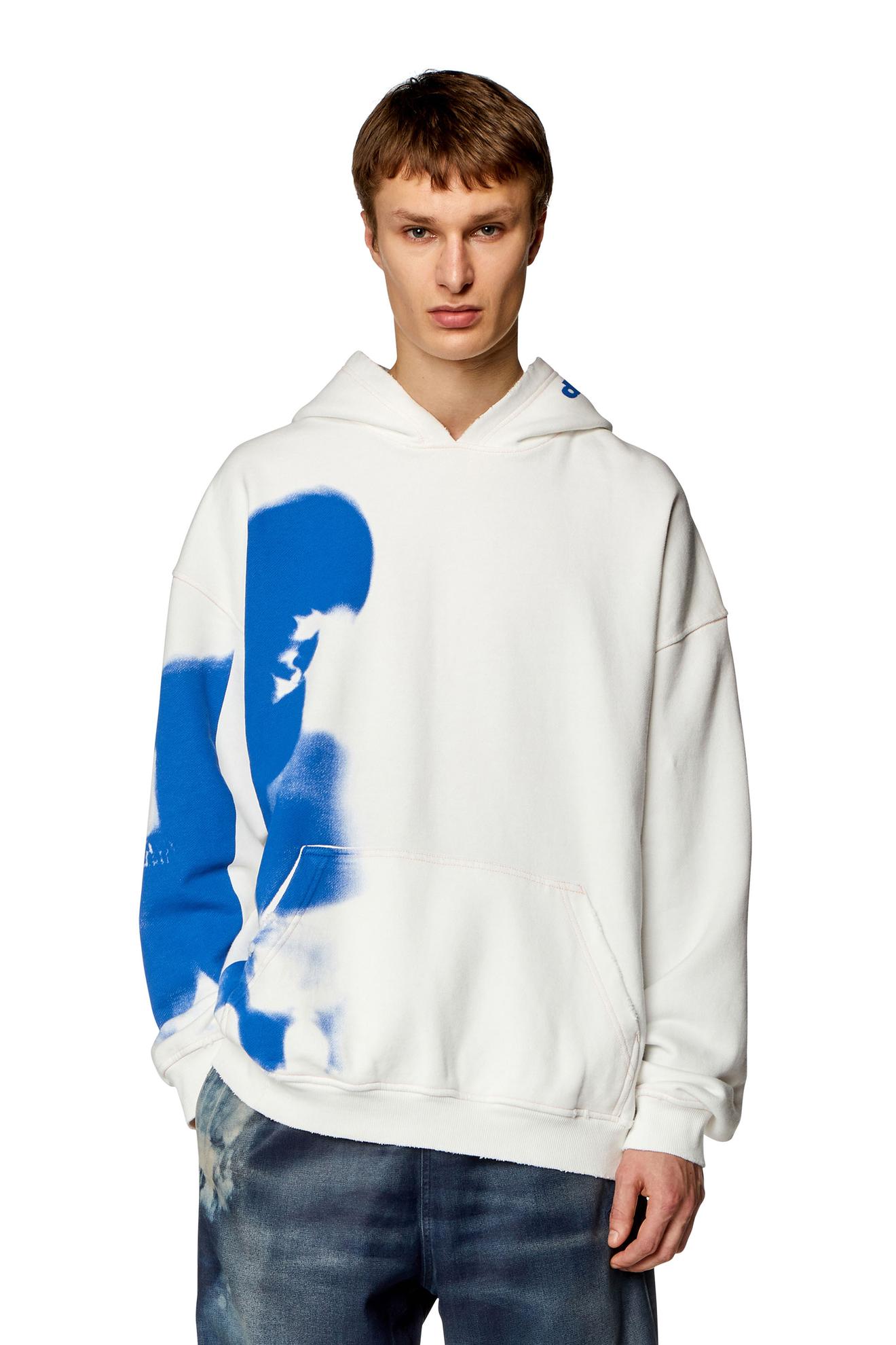 Distressed hoodie with smudgy print för 2100 kr på Diesel