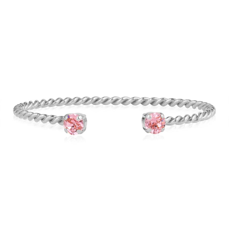 Mini Twisted Bracelet Rhodium / Light Rose för 595 kr på Smycka