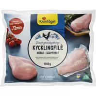 Kycklingfilé Fryst 1kg Kronfågel för 100 kr på ICA Maxi