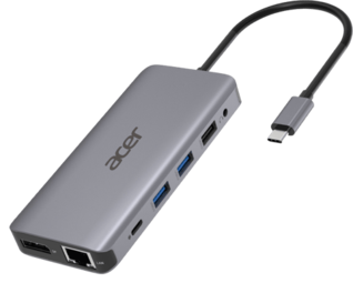Acer USB-C Dockningsstation 100 W 12 portar Silver för 850 kr på Inet