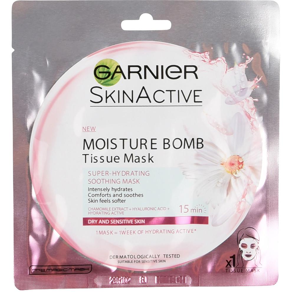 Ansiktsmask Garnier Moisture Bomb Pink Tissue Mask för 35 kr på ÖoB