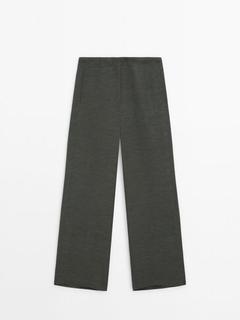 Linen blend wide-leg trousers för 1199 kr på Massimo Dutti