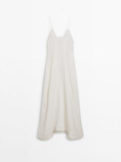 Long strappy dress with neckline detail - Limited Edition för 2499 kr på Massimo Dutti