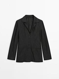 Creased-effect buttoned suit blazer - Limited Edition för 2799 kr på Massimo Dutti